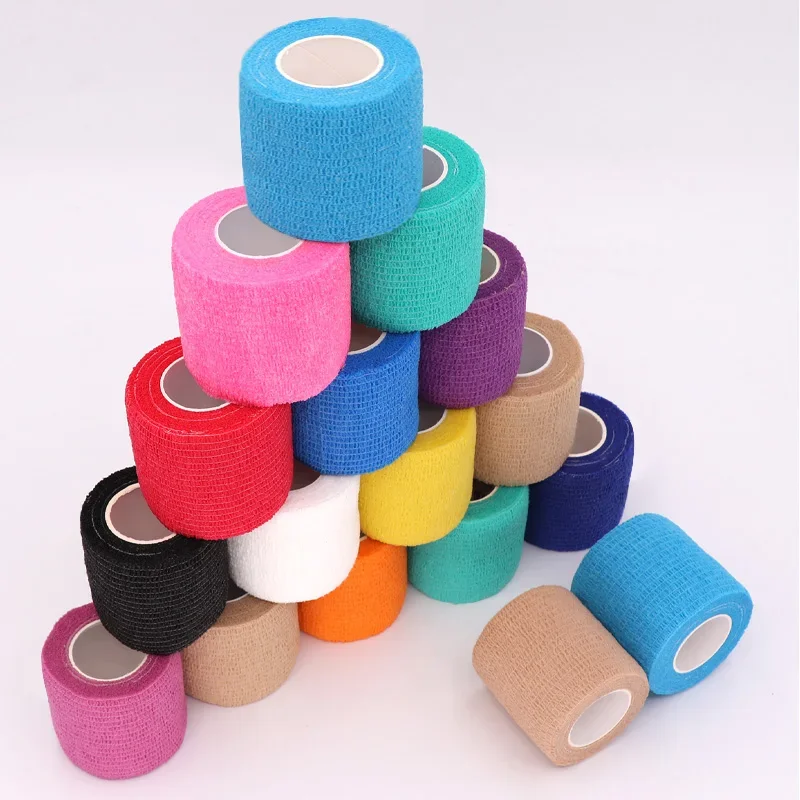 4.8m Colorful Self-Adhesive Elastic Bandage Wrap for Knee, Ankle, Finger, - Ideal for Sports, Injury Recovery & Pet First Aid