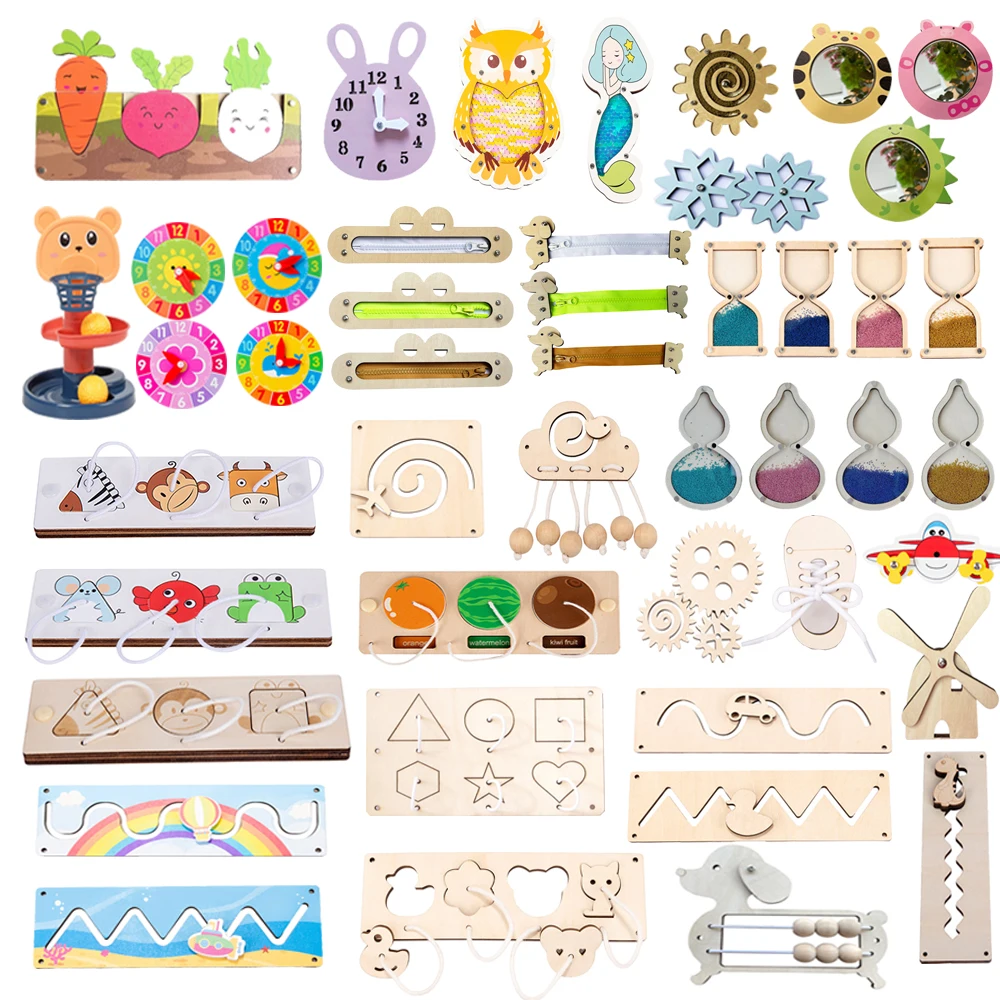Bé Montessori Kid Busyboard Bộ Phận Trò Chơi DIY Phụ Kiện Trẻ Em Học Tập Đồ Chơi Trẻ Mới Biết Đi Cảm Giác Hoạt Động Bảng Giáo Dục Đồ Chơi