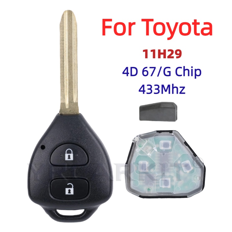 Для Toyota RAV4 Corolla Europe 2006 2007 2008 2009 2010 2 кнопки умный дистанционный автомобильный брелок 433 МГц ID67 чип 11H29