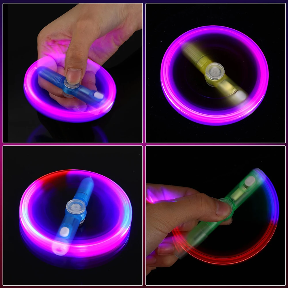 Penna rotante a LED Penna a sfera Fidget Mano superiore Glow in Dark Light EDC Giocattoli antistress Giocattolo per bambini Regalo Materiale scolastico Decompressione