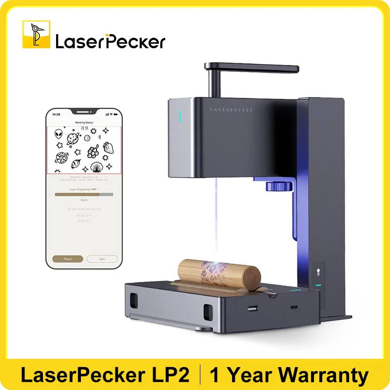 LaserPecker 2 grabador láser portátil, máquina de grabado de madera, impresora de logotipo DIY, máquina de grabado láser para hacer arte