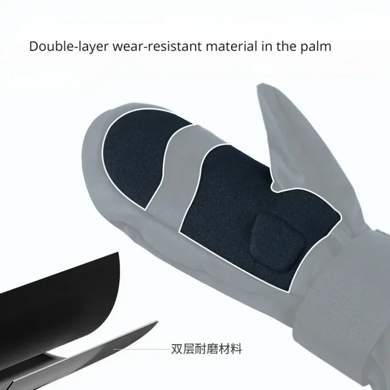 New Men Women Ski Snowboarding Gloves Inside Wrist Guards Waterproof Warm Skiing Winter Gloves