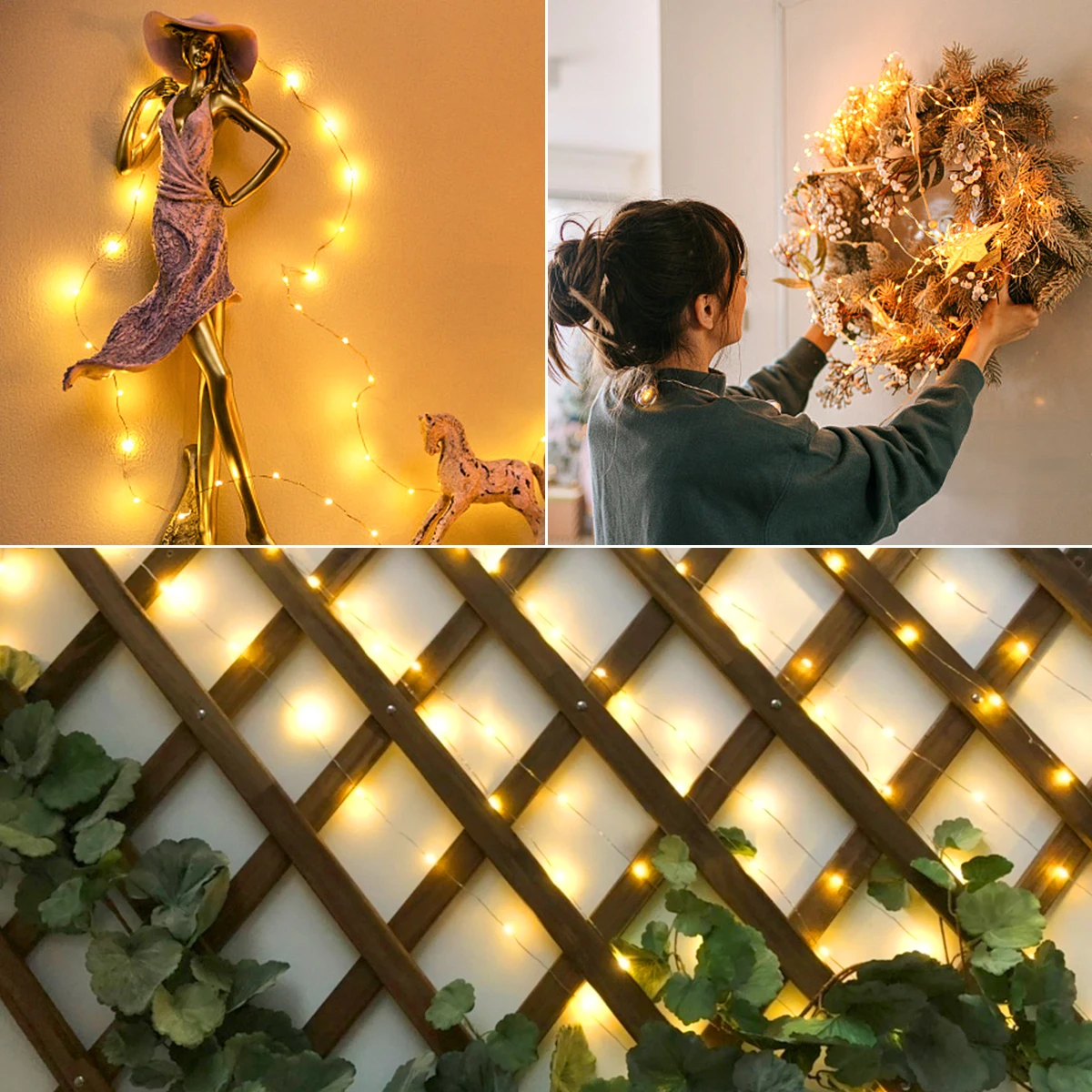 50M 100M ไฟ LED คริสต์มาส 110V 220V Fairy Garland String Light กันน้ําสําหรับสวนกลางแจ้งห้องปีใหม่ตกแต่ง