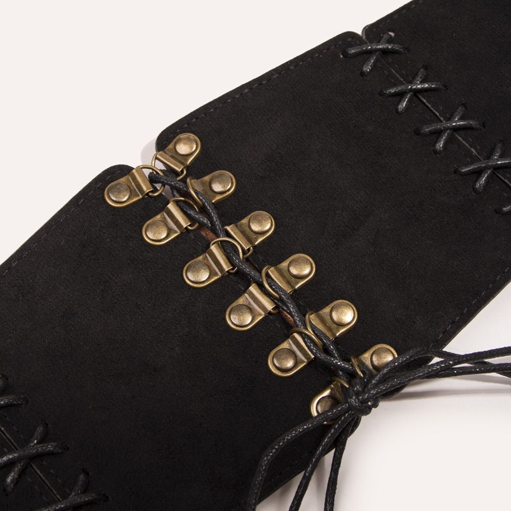 Faja elástica ajustable Punk para mujer, cinturón ancho de ante elástico de Color sólido, cinturilla adelgazante, corsé de cintura