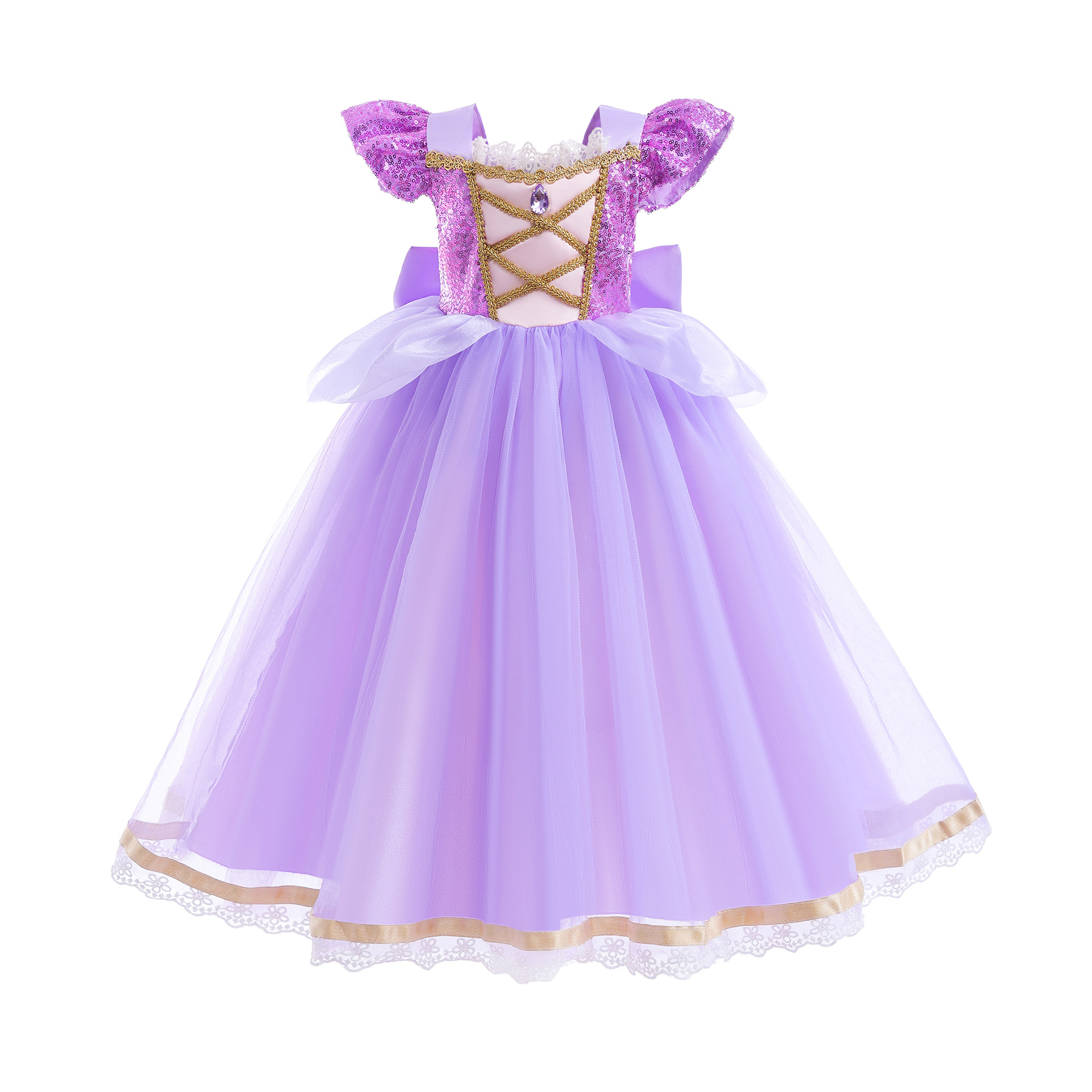 Robe de princesse d'été pour filles, Cosplay emmêlée, Costume de fête d'anniversaire d'halloween pour enfants