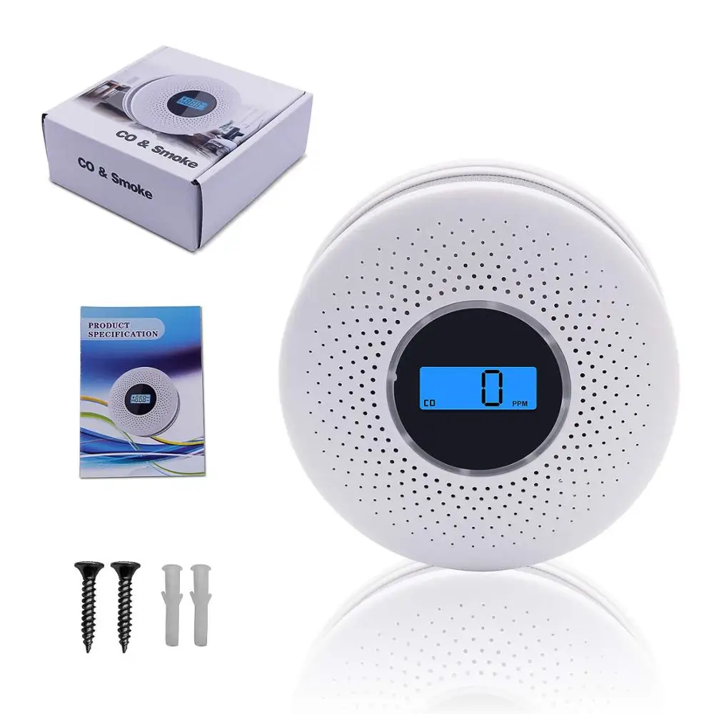 Kết Hợp Đầu Báo Khói Và CO Máy Có Màn Hình Hiển Thị, Hoạt Động Bằng Pin Khói Đồng Báo Động Đầu Dò Cảm Biến