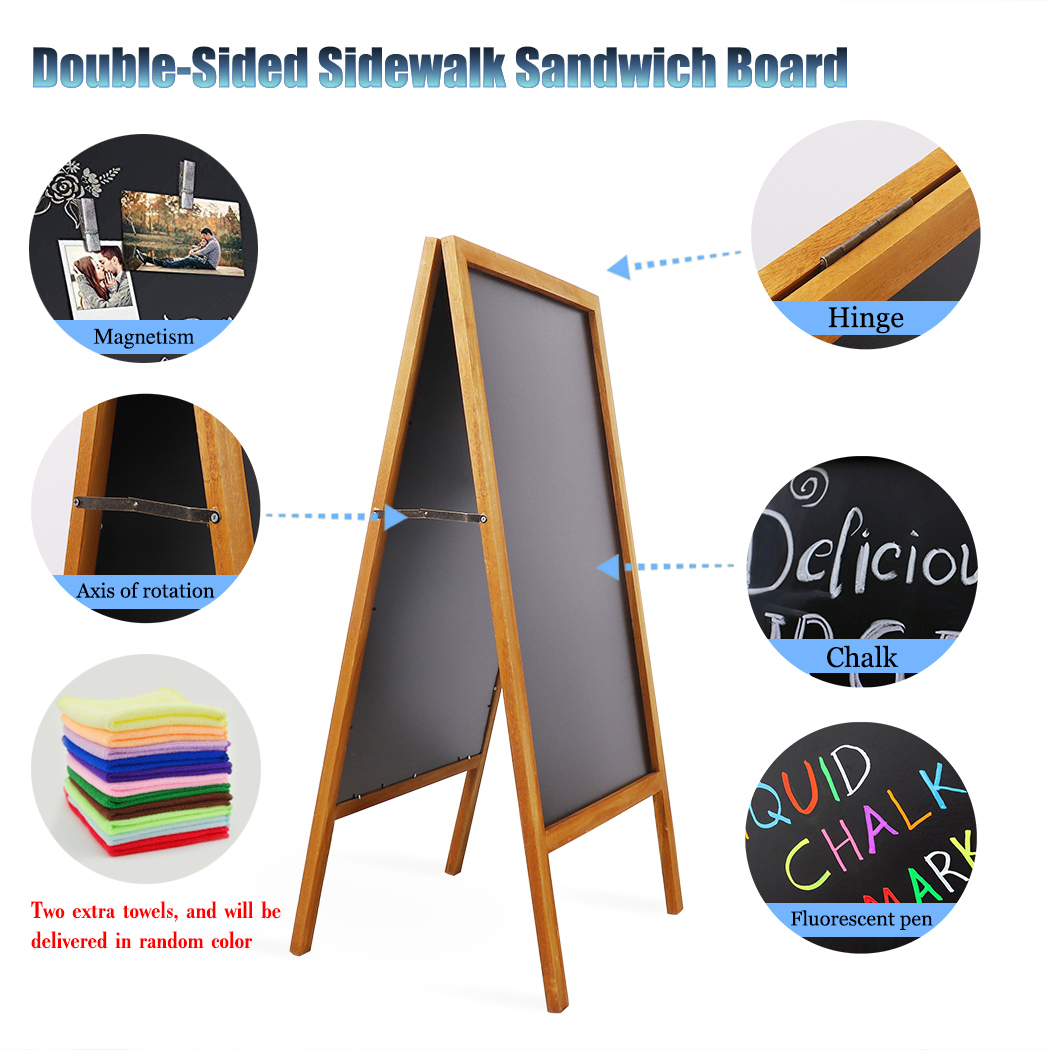 A Board Chalkboard Magnetic Chalkboard Easel Double Sided Wooden Sign Board