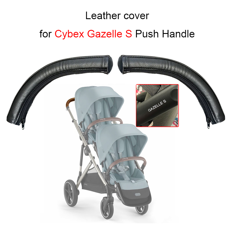 Funda de cuero PU para carrito Cybex Gazelle S, mango de Buggy, barra de empuje, pasamanos para mamá, funda protectora, accesorios para cochecito de bebé DIY