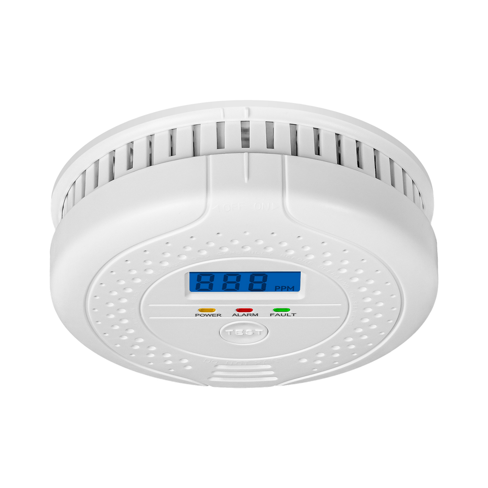 Digitaler Kohlenmonoxid-Detektor, Tonlicht, Warnungssensor, batteriebetriebenes CO-Gasmonitormessgerät mit LED-Anzeige