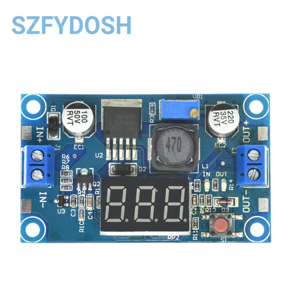 LM2596 Convertitore step down DC DC Regolatore di tensione Display a LED Voltmetro Adattatore buck da 4,0 ~ 40 a 1,3-37 V Alimentatore regolabile