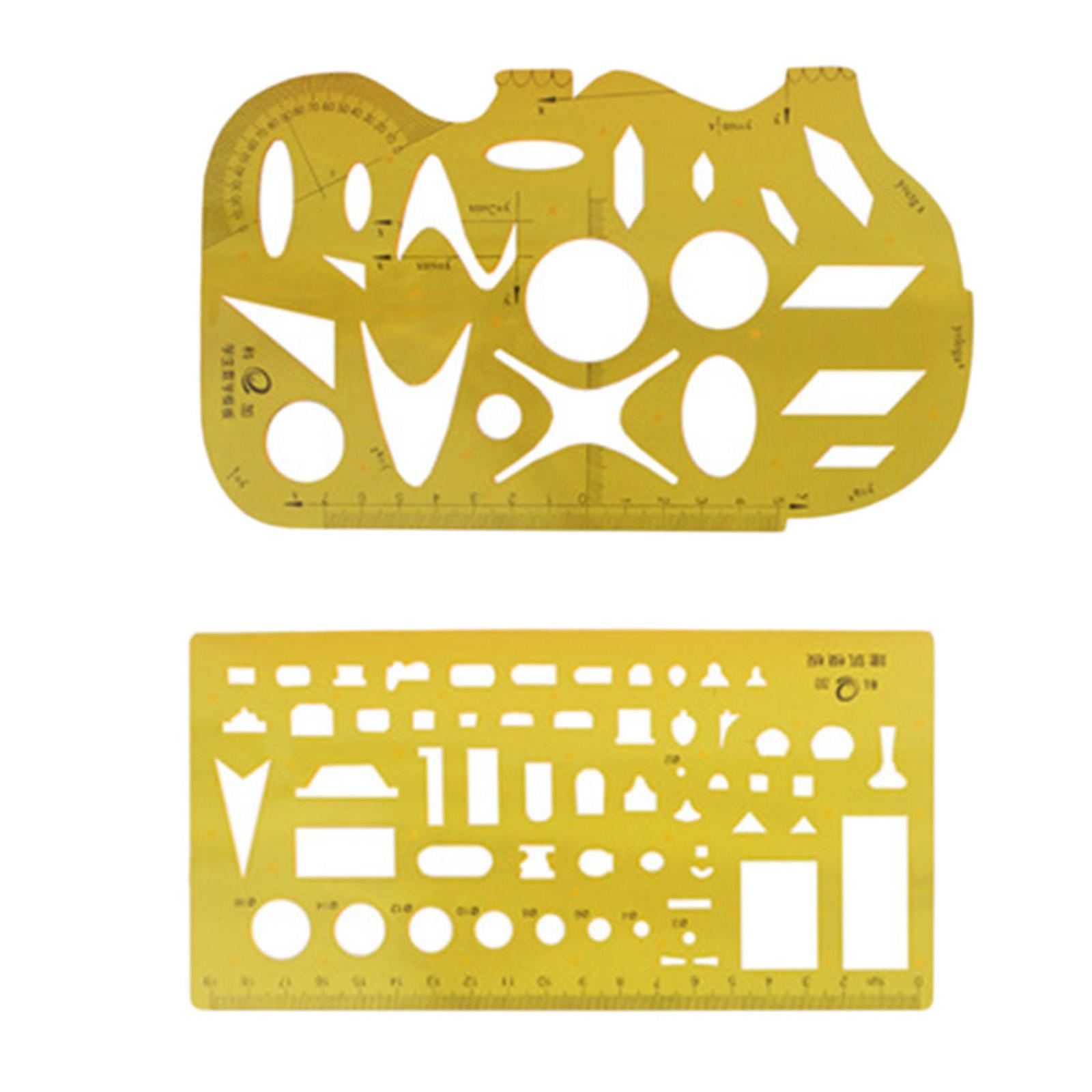 House , Interior Design and Furniture Templates Set, Drafting Ruler Shapes for Architecture Students