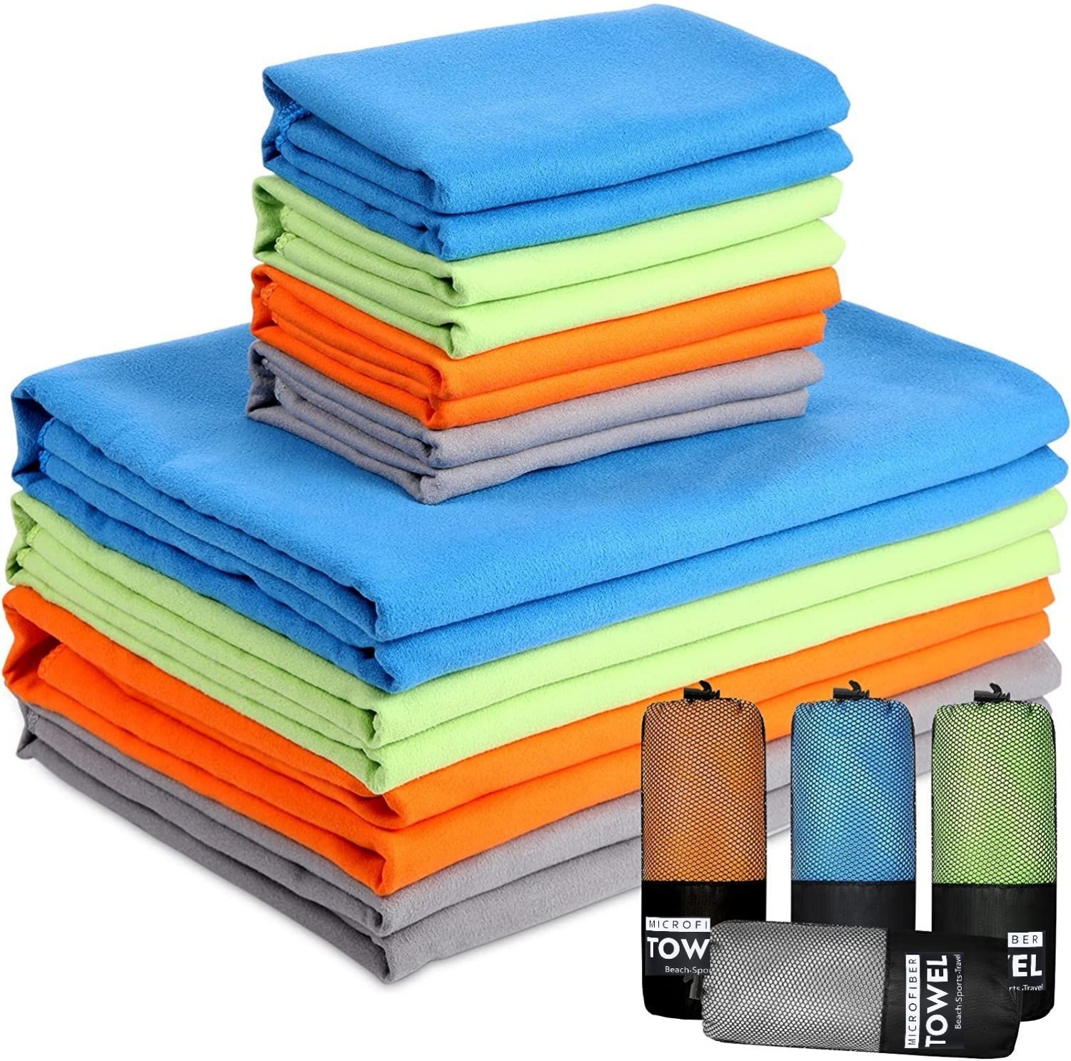 Khăn Tắm Microfiber Cho Du Lịch Thể Thao Nhanh Khô Siêu Thấm Hút Lớn Tóc Siêu Mềm Nhẹ Tập Gym Bơi Thảm Khăn Yoga