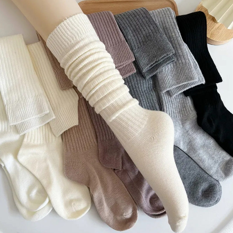 Warme Socken Bodensocken Socken für Mädchen Hochwertige Socken kuschelsocken Wolle Kalbs ocken Herbst/Winter verdickte kaffee farbene gestapelte Socken japanische knielange Socken Doppeln adels ocken für Frauen