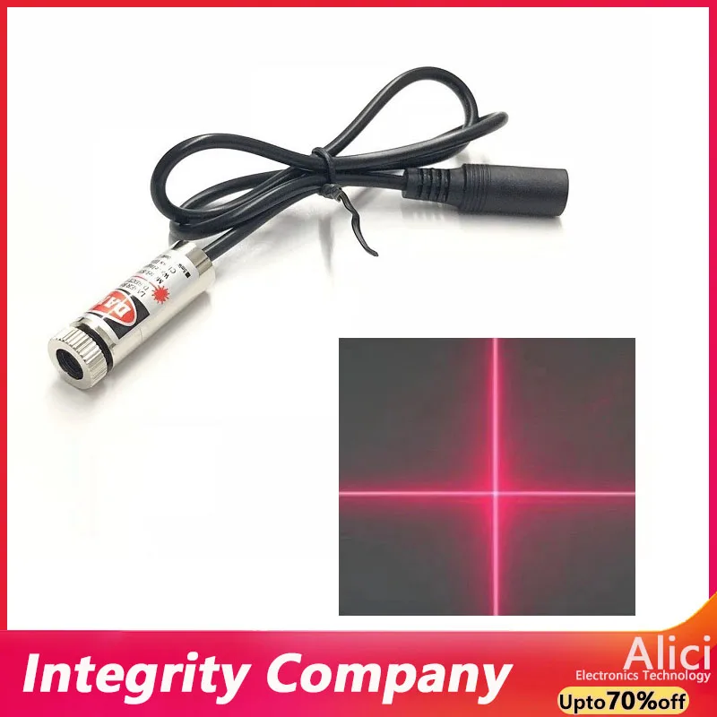 Lámpara de posicionamiento láser ajustable en forma de cruz con forma de punto rojo de 12mm 650nm 5mW enchufe CC 3V 5V 9V 12V
