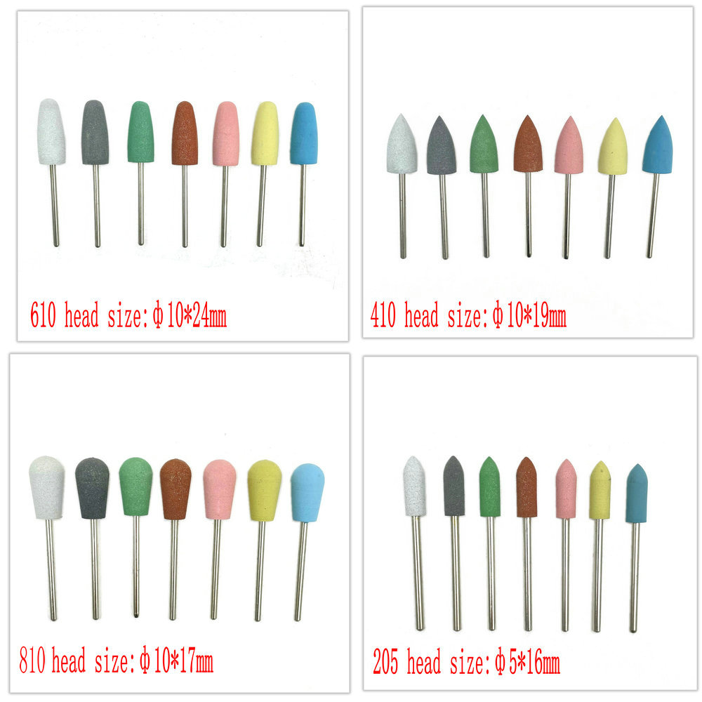 10 шт./компл., 2,35 мм, стоматологические полировальные машинки из силиконовой резины, боры для отбеливания зубов, сверло для полировки зубов, сверло для ногтей