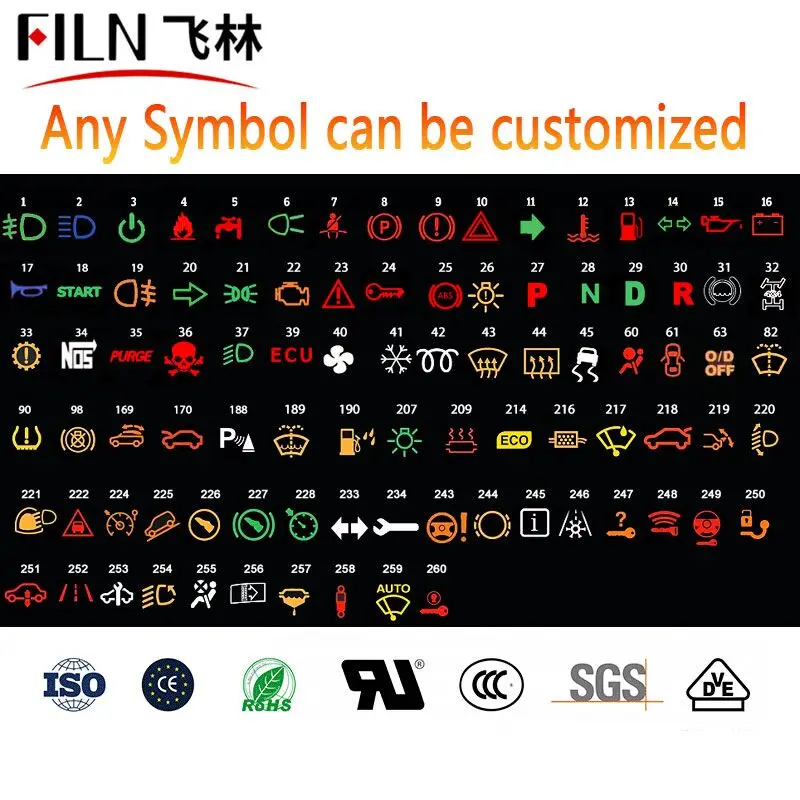 FILN 8 ミリメートル黒ハウジング Led 赤黄白青緑 12 ボルトインジケータライトと 20 センチメートルケーブル