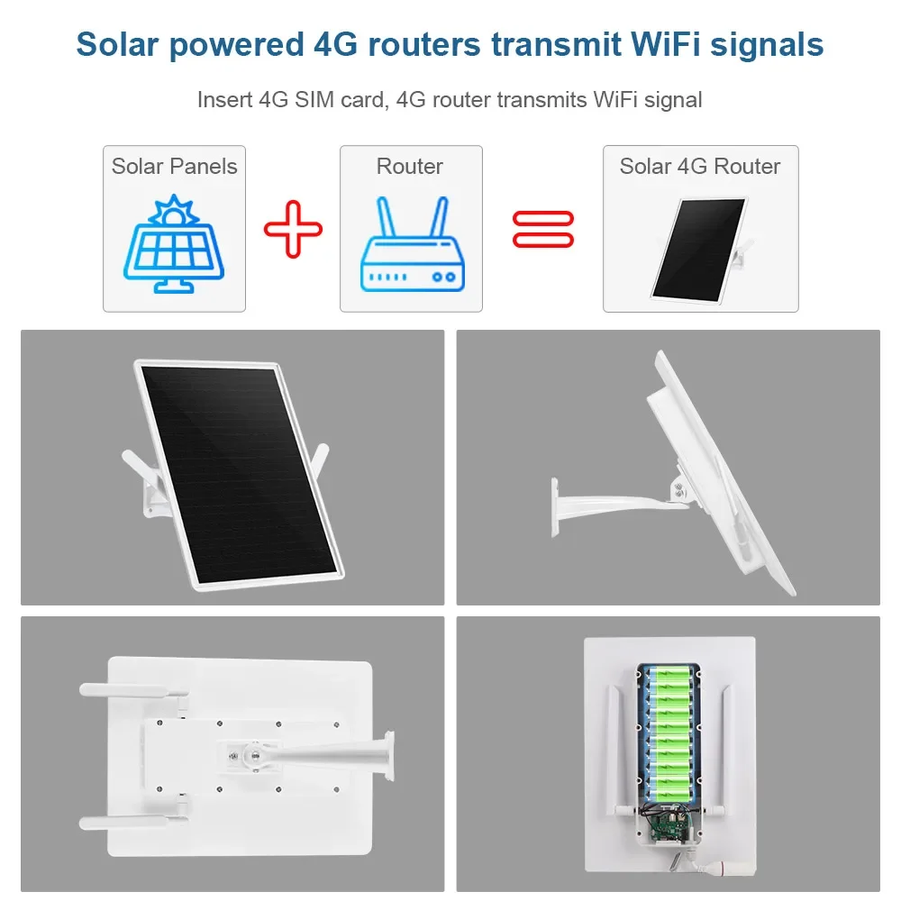 LS VISION 4G LTE Solar Router 2.4Ghz WiFi Hotspot Wireless Access Point SIM Card-Slot Built-in 25000mAh Battery IP66 Waterproof