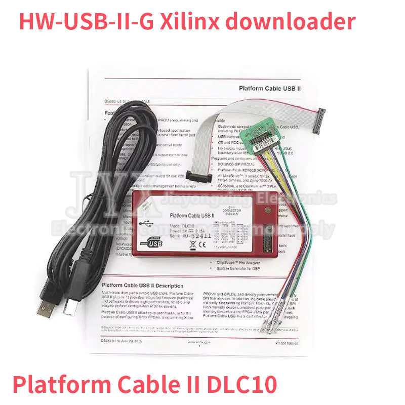 1Pcs HW-USB-II-G Xilinx downloader, programmer, simulator, and debugger Platform Cable II DLC10