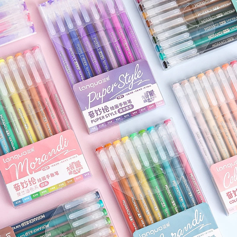 9 sztuk Colores Markers zestaw pisaków pędzelkowych szybkoschnący Graffiti malowanie rysunek zakreślacz przybory szkolne dla uczniów artykuły papiernicze