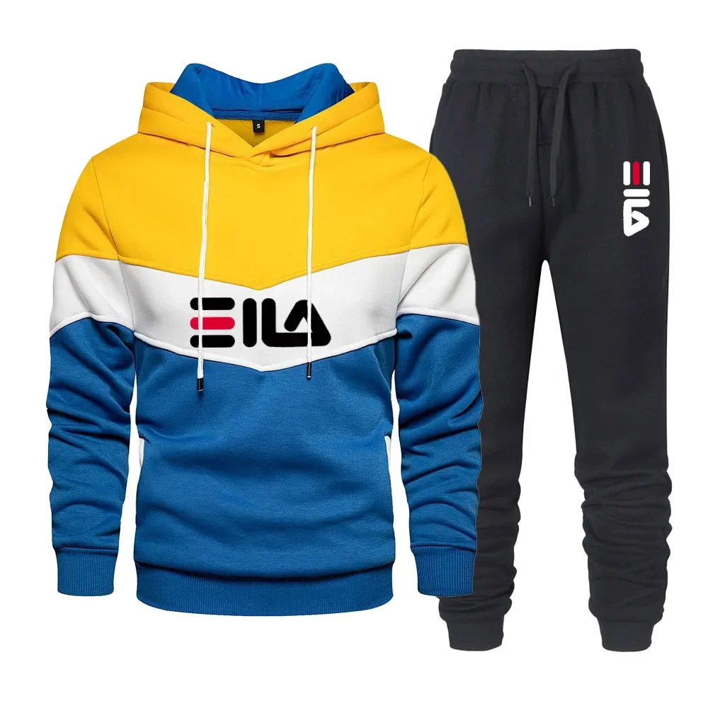 Pantalones de chándal para hombre, sudaderas con capucha informales + pantalones largos, conjunto de 2 uds o sudaderas con capucha estampadas, pantalones deportivos, ropa para exteriores, ropa deportiva para correr