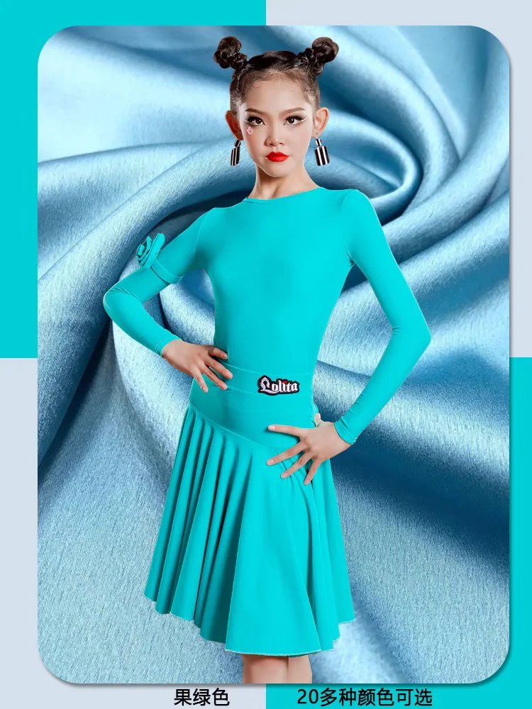 Viele Farben Kinder National Standard Ballroom Dance Kleid Mädchen Wettbewerb Latin Dance Kleid Kinder Performance Kostüm
