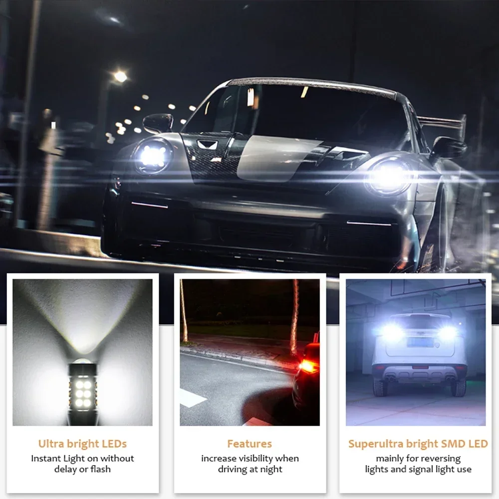 2 pçs super brilhante w16w t15 921 lâmpadas led canbus luz do carro de alta potência 3030smd sem erro para lâmpada sinal cauda luzes reserva backup