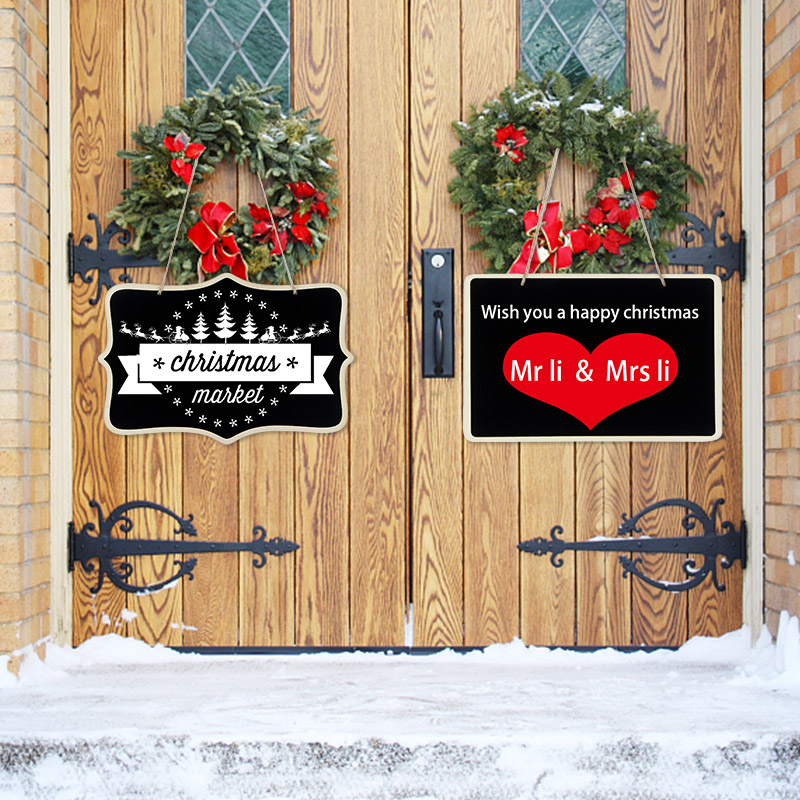 Wooden Blackboard Universal Message Board Chalkboard Portable Wedding Table Place Card Signs Xmas Party DIY Decor Hanging Plaque