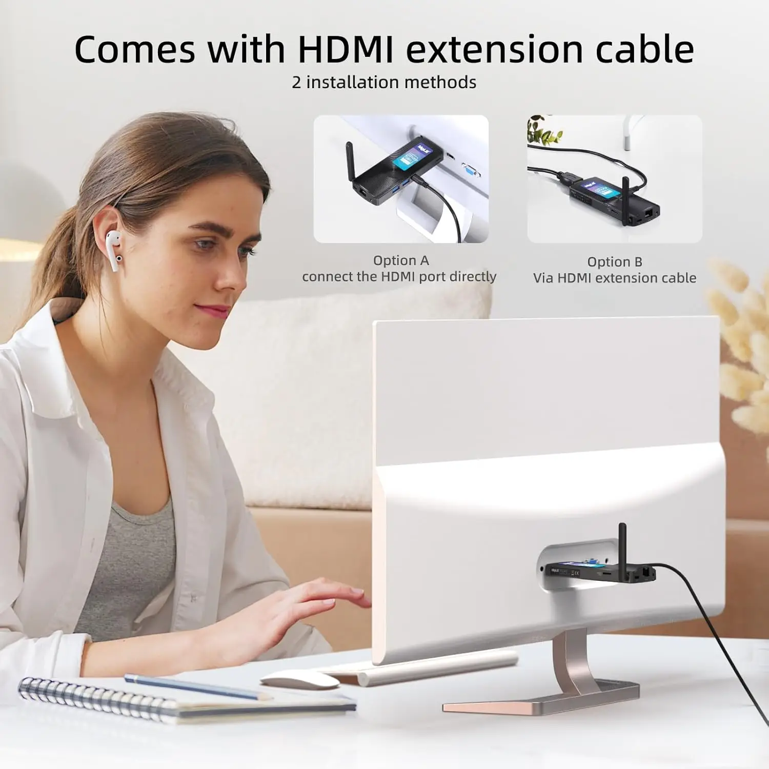 MeLE PCG02 Fanless Mini PC Stick Windows 11 Home J4125 4GB 64GB Mini Computer HDMI 2.4G/5GHz Wi-Fi 5 BT4.2 Gigabit Ethernet