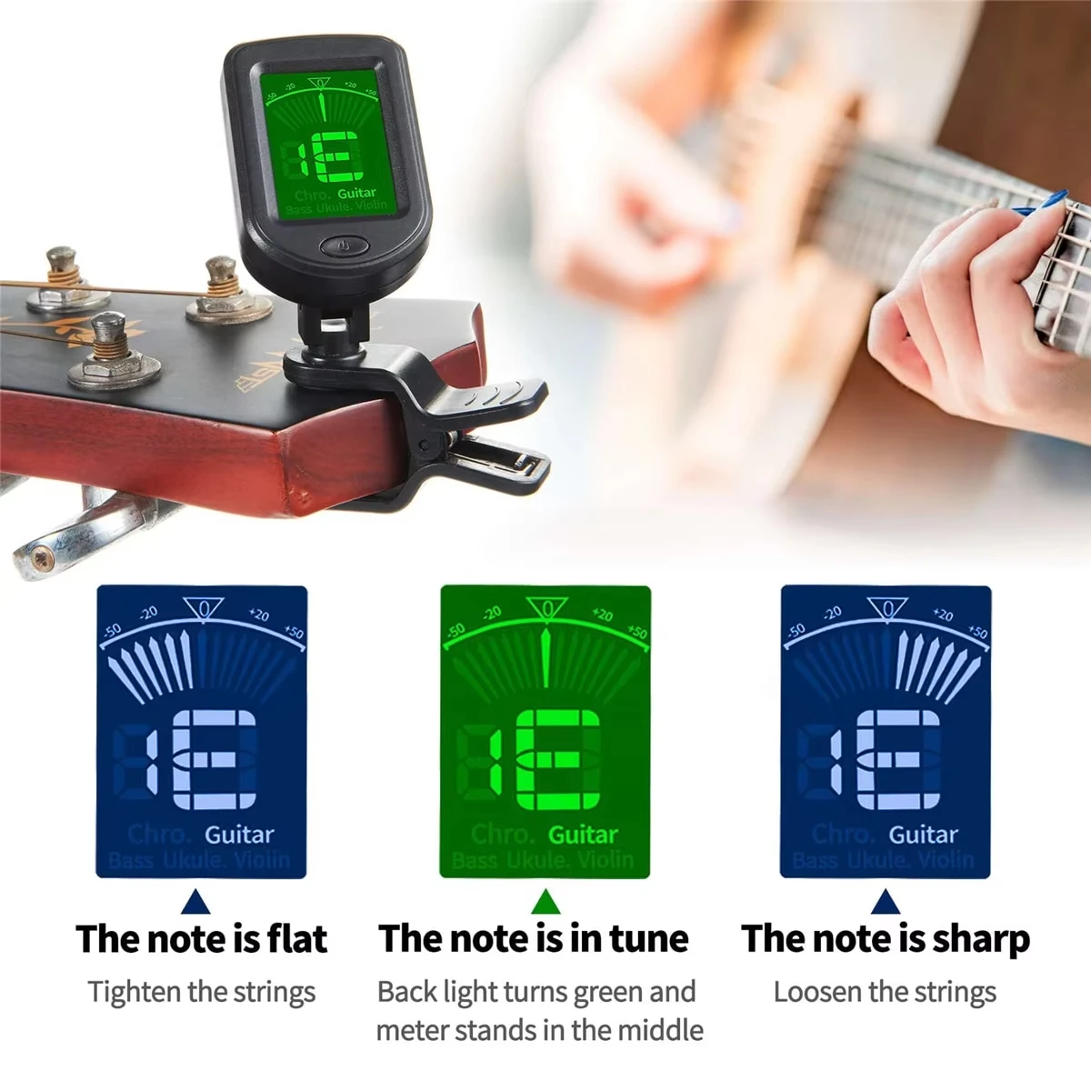 Set di accessori per chitarra per principianti Miwayer con accordatore per chitarra include/capotasto per chitarra/10 plettri (casuale) /supporto per plettro/per qualsiasi chitarra