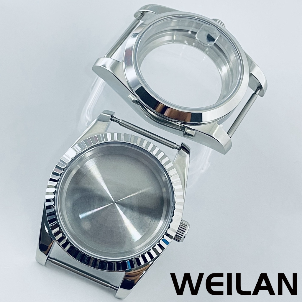 36 ミリメートル 40 ミリメートルシルバー時計ケース防水サファイアクリスタフィット NH34 NH35 NH36 NH38 NH70 NH72 ETA2824 PT5000 ムーブメント