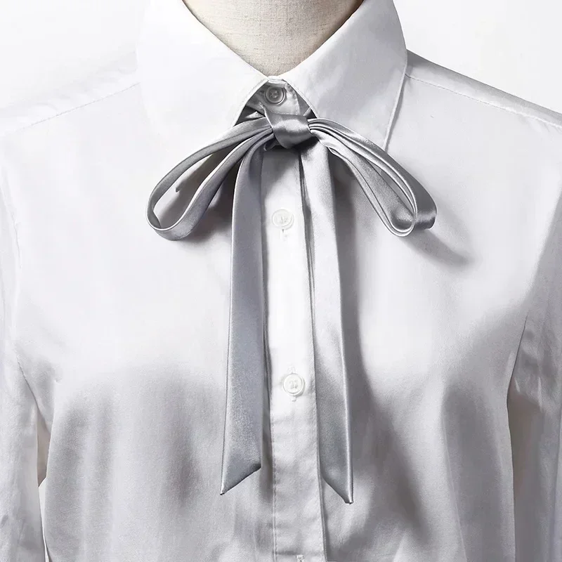 Korean Small Tie Bowtie College Style School Uniform Shirt Accessories Men's Women's Long Section Streamers Collars Flowers