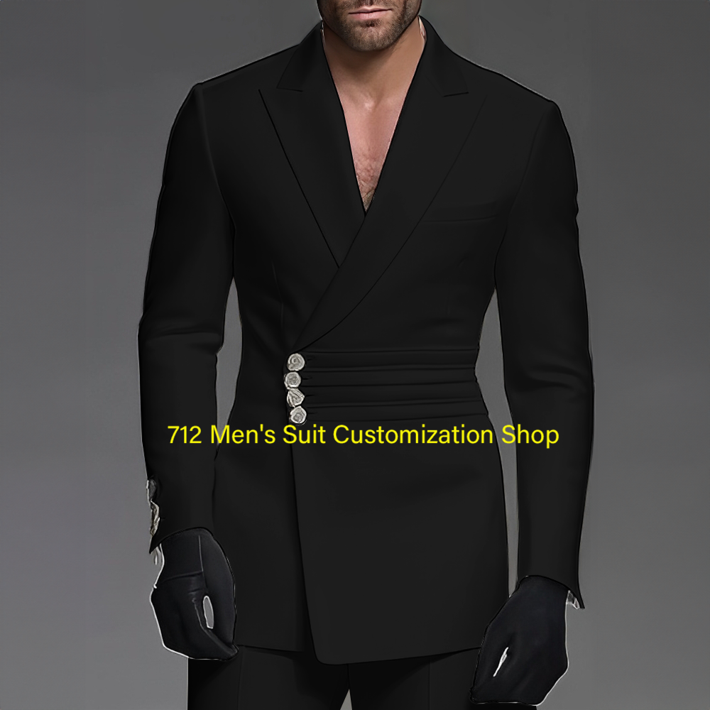 Knappe mannen Pak 2-delige Bruiloft Bruidegom Tuxedo Elegante Formele Outfit XS-5XL Custom Blazer Broek Mannen