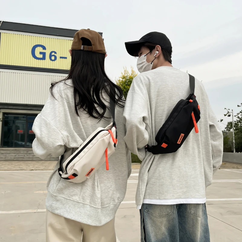 Nylon Zipper Versatile Lightweight Solid Color WaistBag Couple Style Simple Fashionable Single Shoulder CrossbodyBag Hot Selling
