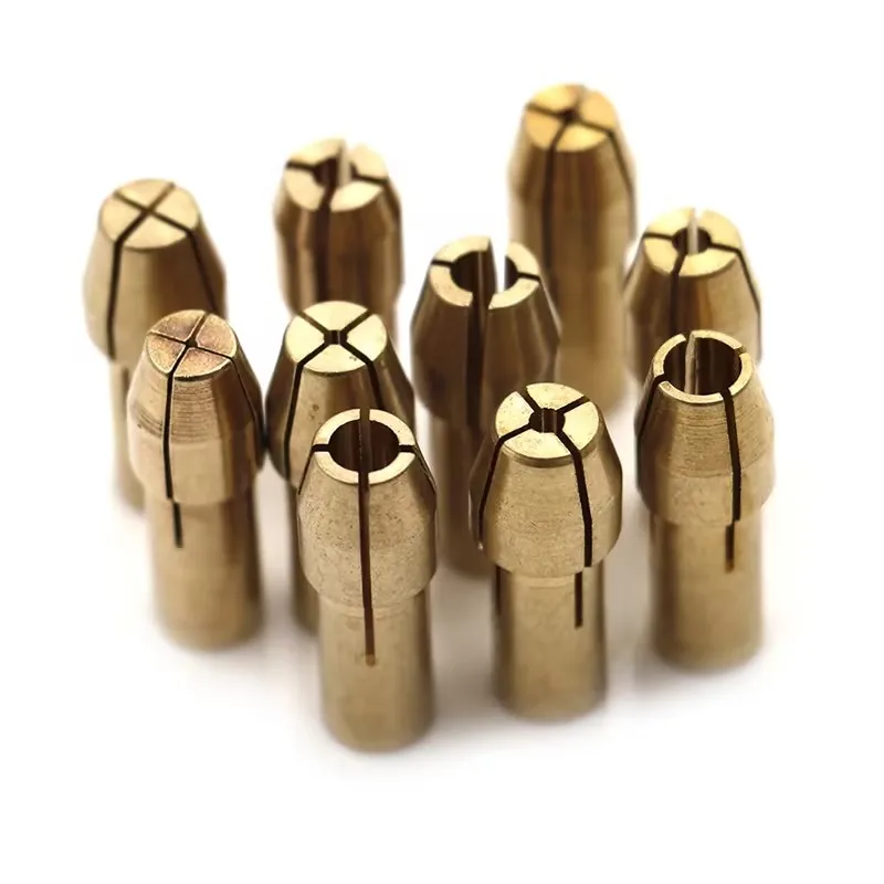 10 ชิ้น Mini เจาะ Chucks อะแดปเตอร์ 0.5 มิลลิเมตร - 3.2 มิลลิเมตร Dremel Mini เจาะ Chucks Chuck Adapter Micro Collet ทองเหลืองสําหรับ Power Rotary เครื่องมือ