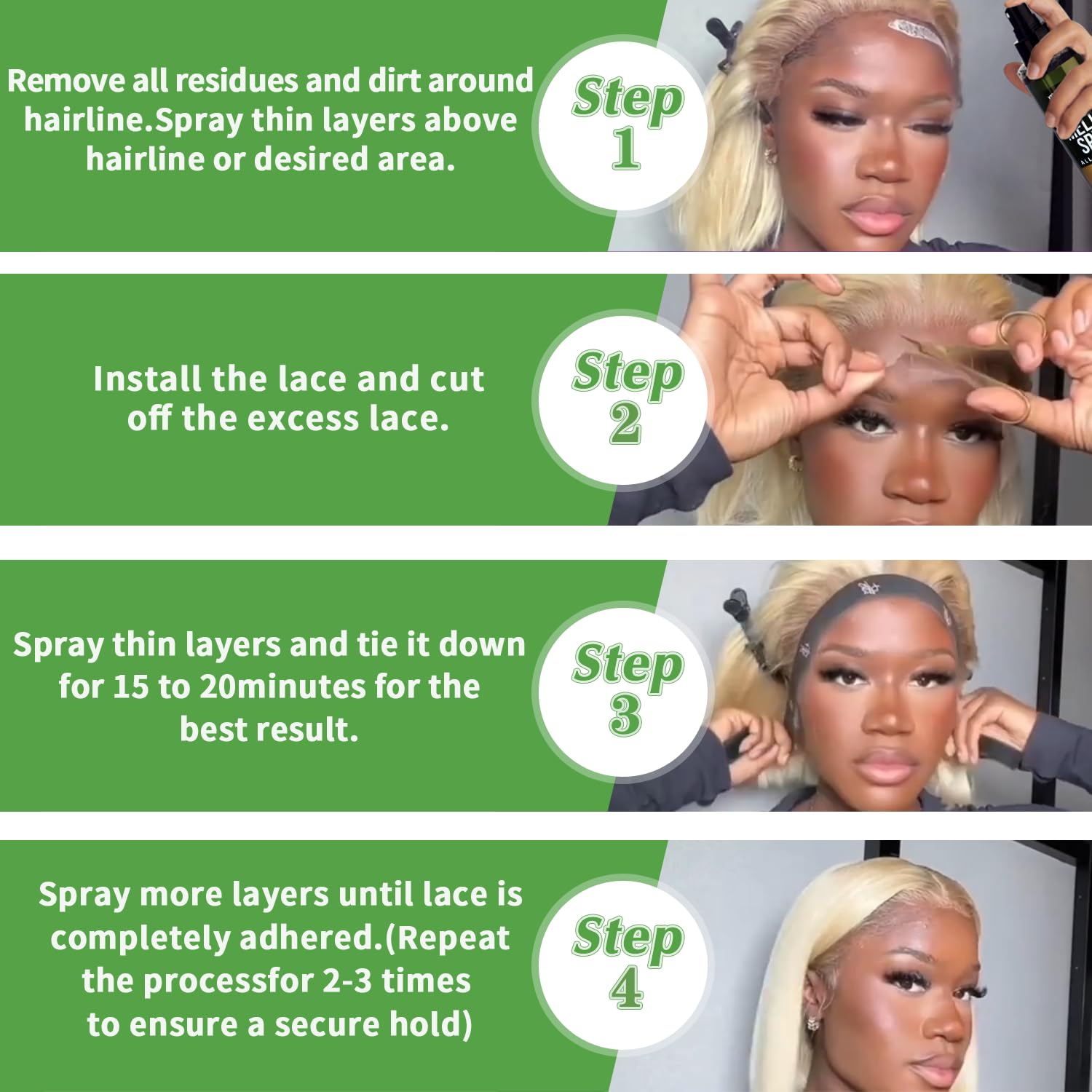 2025 Nieuwe Lace Melting Spray en Holding Spray (100 ml), langdurige formule, extreme grip en lijmloos