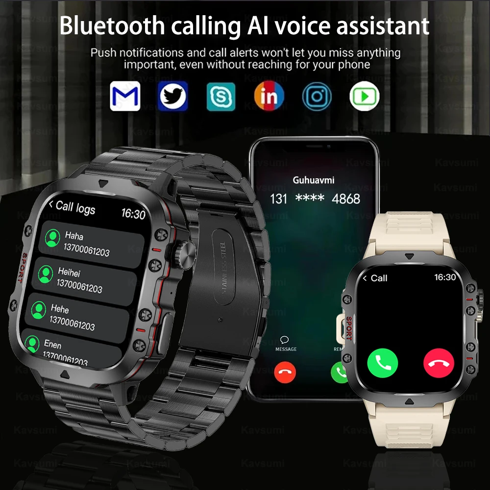 2024 シャオ mi 新しい頑丈な軍事 GPS スマートウォッチメンズ Bluetooth 通話健康監視 AI 音声スポーツ防水スマートウォッチ