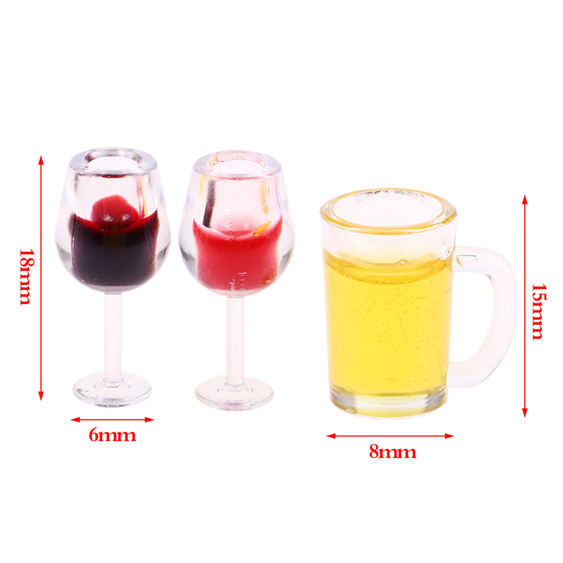 5 個 1:12 ドールハウスミニチュアワインカップビールジョッキワインボトルモデル家具家の装飾おもちゃ