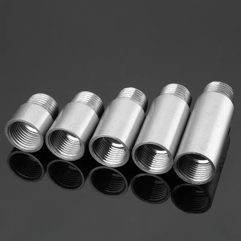 1/8 "1/4" 3/8 "1/2" 3/4 "1" 1,2 "1,5" 2 "macho x tubo de extensión de rosca hembra L = 3-50cm conector de instalación de tubería de acero inoxidable 304
