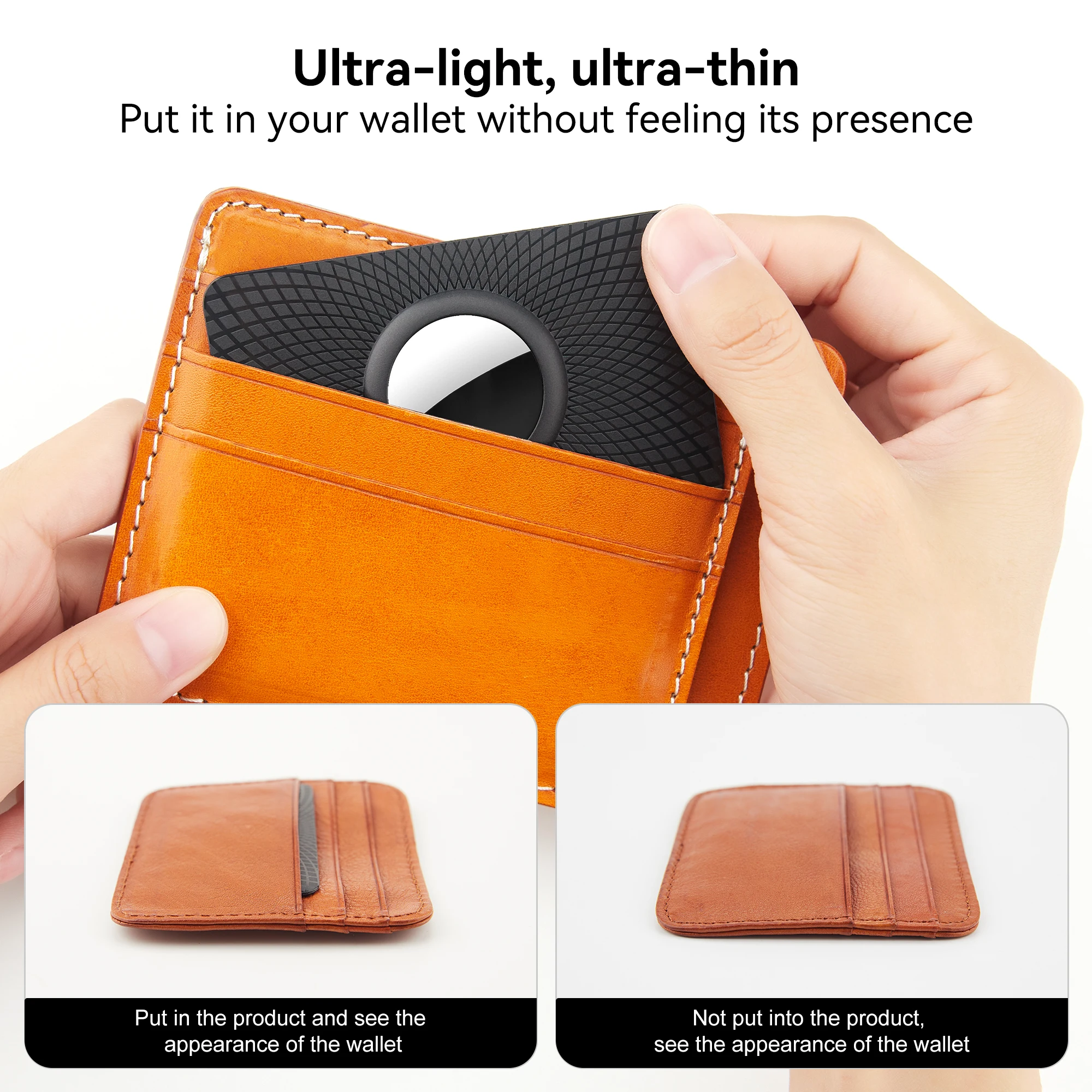2Pack For Apple Airtag Wallet Case Thin Card Size Case for Air tag Holder Purse Wallet GPS Tracker Airtag case Locator Holders