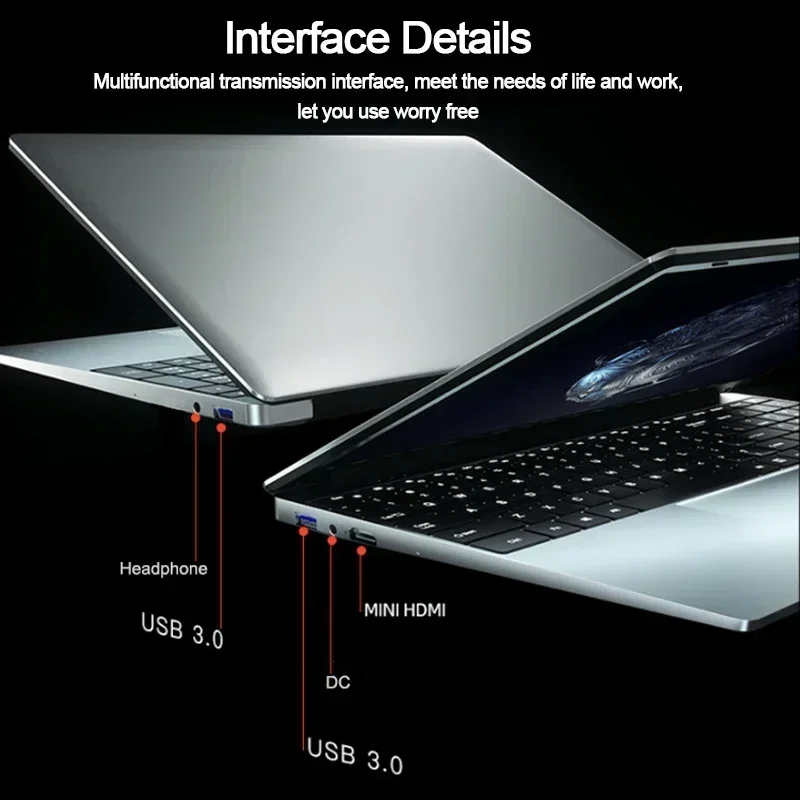 Computadora portátil para juegos, RAM máxima de 32 GB + SSD de 2 TB, computadora portátil de 15,6 pulgadas, Metal AMD Ryzen 7 4700U 4800U Windows 10, Notebook Bluetooth