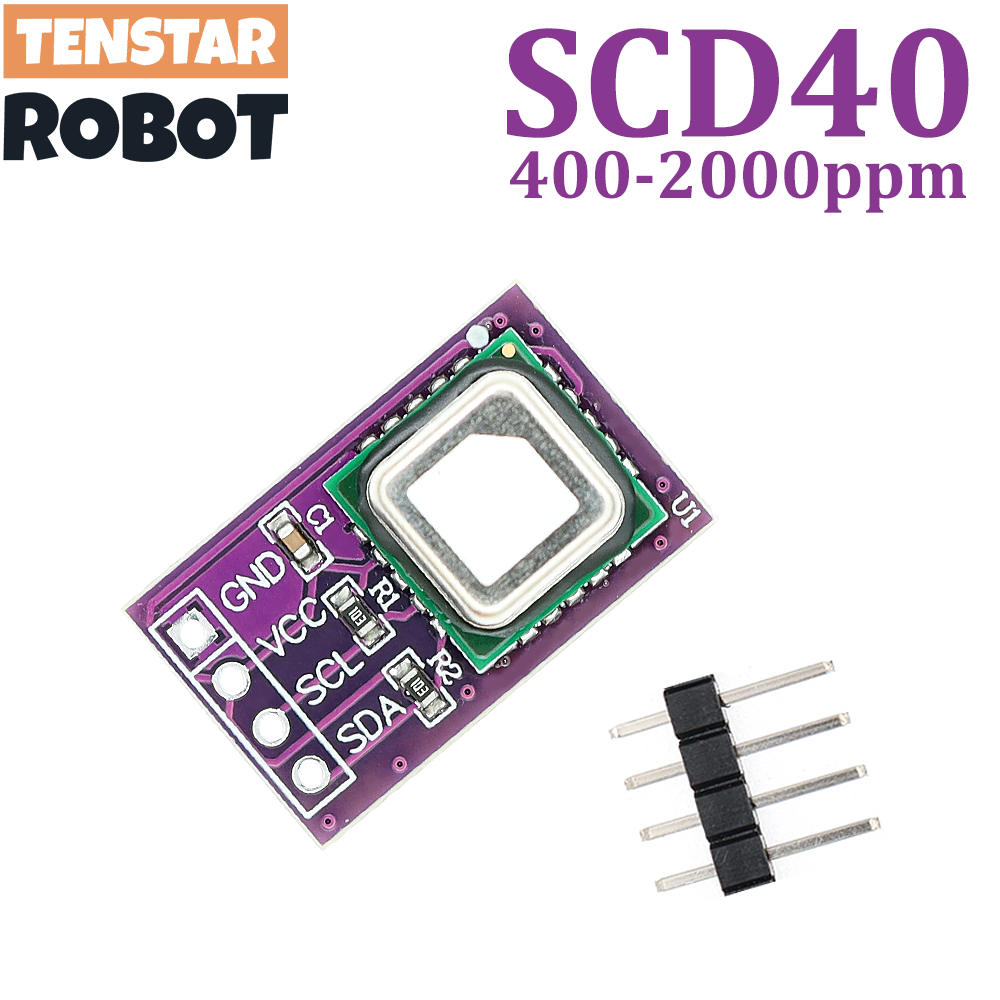 Módulo Sensor de Gas TENSTAR SCD40 SCD41 2,4-5,5 V detecta CO2 Sensor de temperatura y humedad de dióxido de carbono comunicación I2C