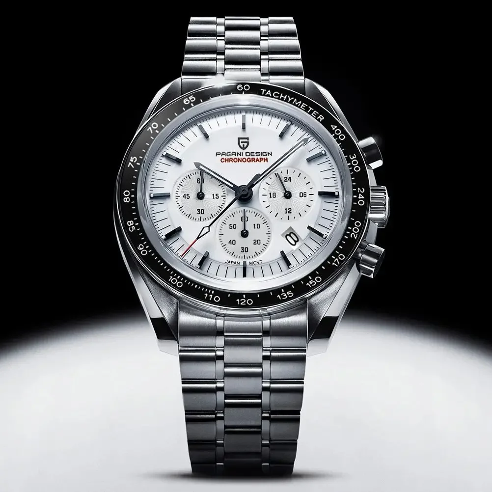 PAGANI DESIGN 2024 nowy V5 PD1701 męskie zegarki luksusowy zegarek kwarcowy mężczyźni Sport prędkość chronograf AR szkło szafirowe 100M wodoodporny