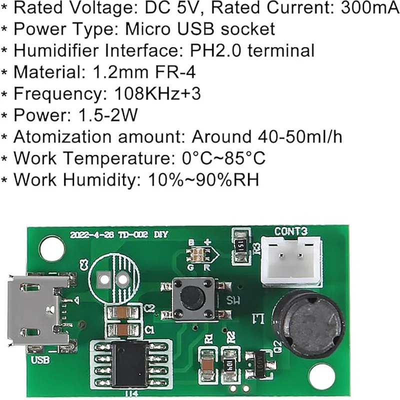 Aokin módulo umidificador kit diy pulverizador usb núcleo de algodão escudo com interface tipo c stm32 placa driver umidificador acessórios