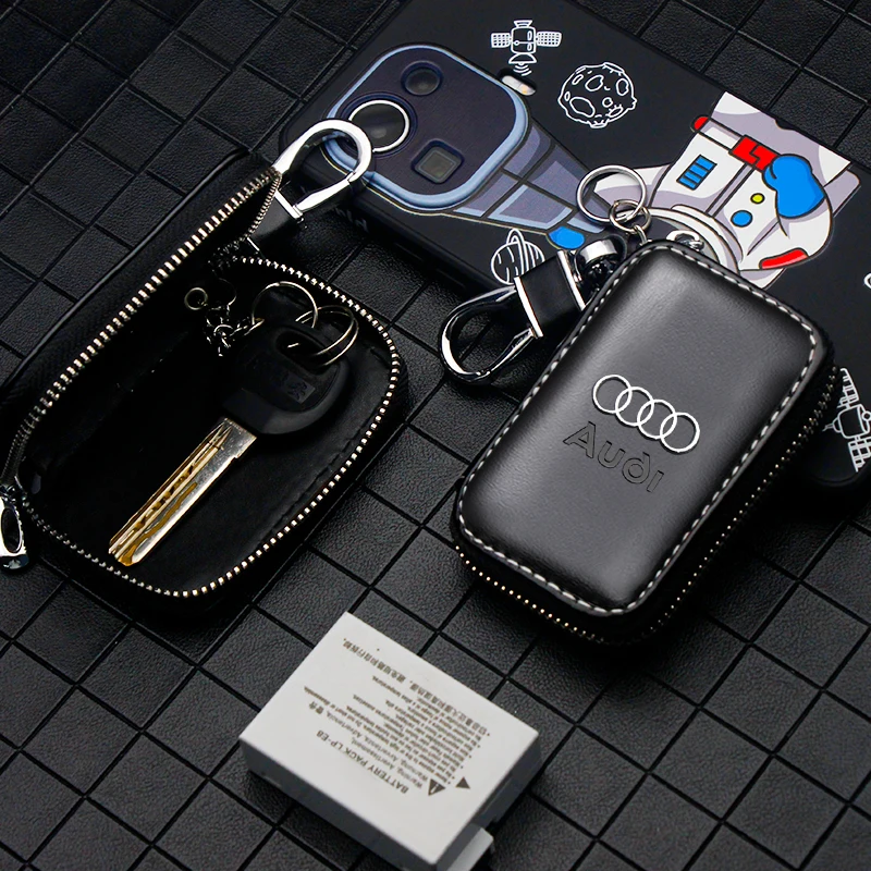 Leather Key Wallet Car Key Bag Multi Function Key Case for Audi A4 B8 B6 B7 A3 8P 8V 8L A6 C7 C6 A5 A4 Q5 Q7 A1 Q3 A7 TT RS3 RS4