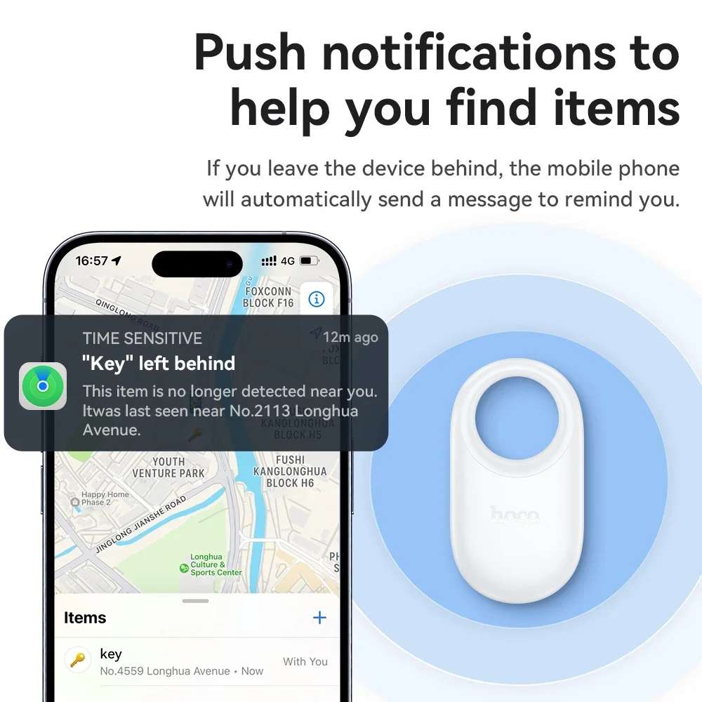 E94 Mini Smart GPS трекер, совместимый с iOS Apple Find My APP, анти-потерянное напоминание, локатор с рейтингом MFI для автомобильных ключей, домашних животных, детей