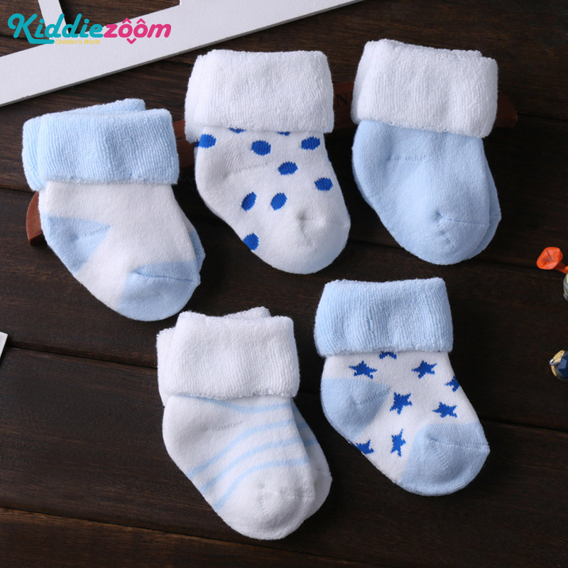 Kiddiezoom 5 paia/lotto unisex antiscivolo calzini per scarpe da bambino 0-12 mesi cotone neonate ragazze meia infantil roba economica