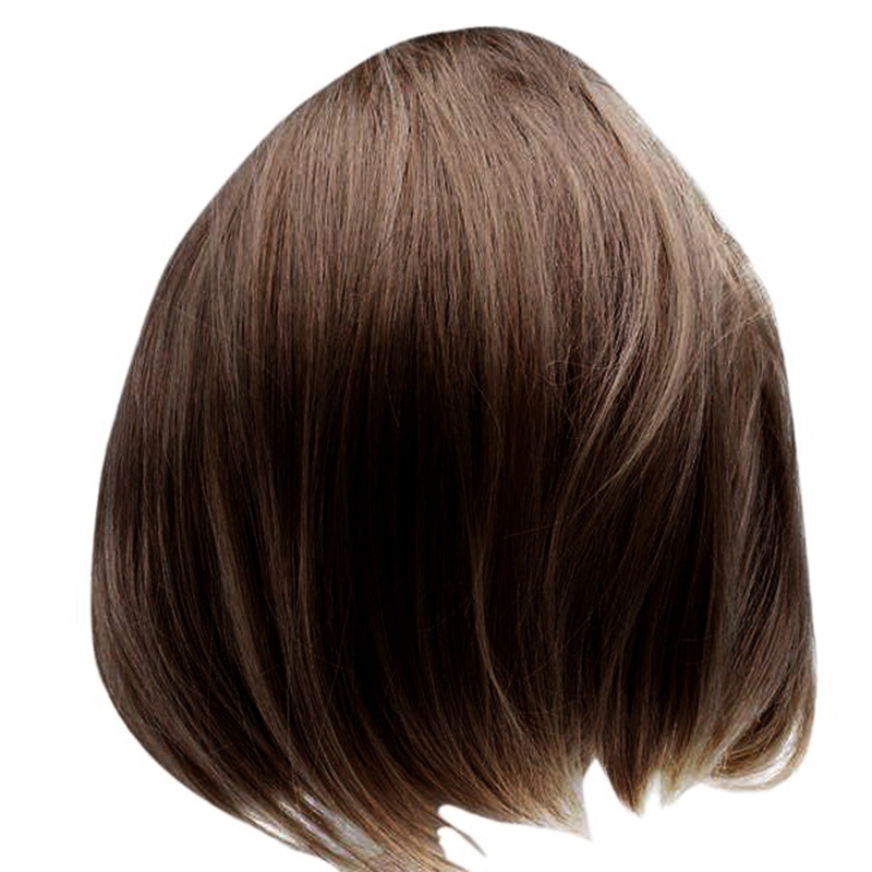 ブラジリアンナチュラルヘアウィッグ,ショートストレートボブウィッグ,カーリー,ブラウン,40cm