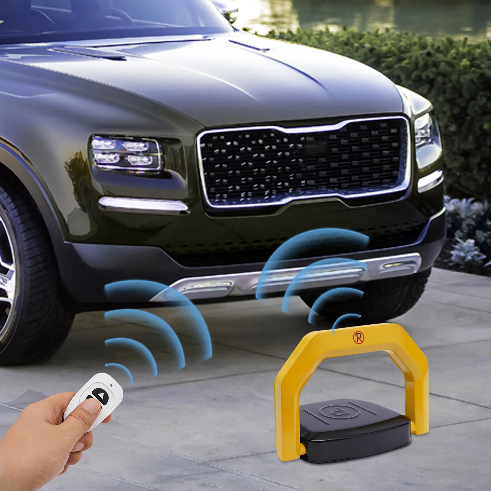Bloqueio de estacionamento com controle remoto dobrável bloqueio de estacionamento automático entrada de garagem com sensor à prova d'água e anti-pressão