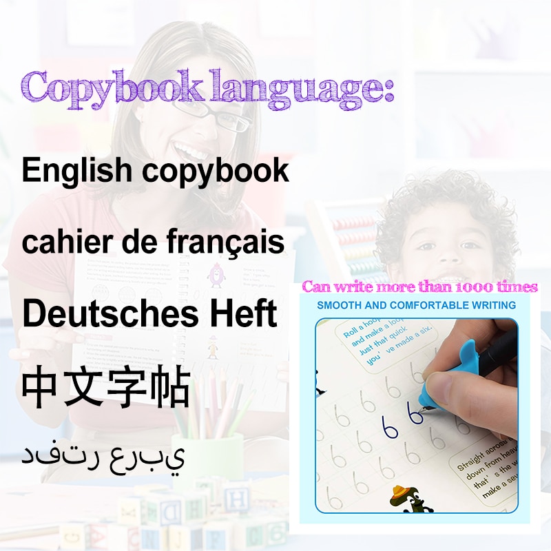 Cahier D'exercices Magique Français Cahier Magique Réutilisable Lettres Et Chiffres Apprentissage De L'écriture Mathématique Livre De Calligraphie Livre Éducatif Pour Enfants Livre Français Montessori Pour Enfants