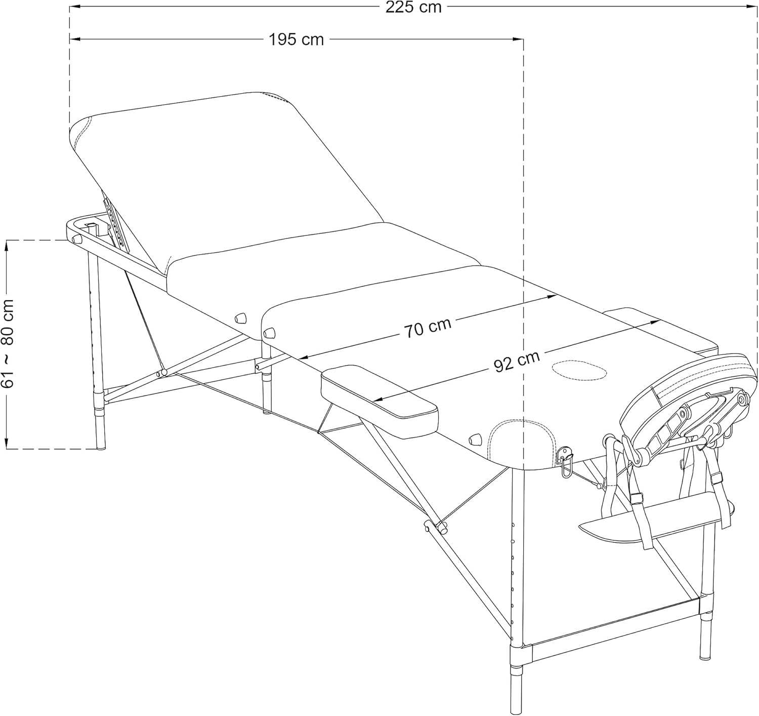 Portatil de aluminio Mesa Cama Banco Plegable masajista - Rosa